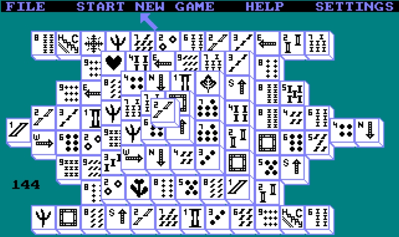 Shanghai - Amstrad CPC game screenshot (1988) by Activision