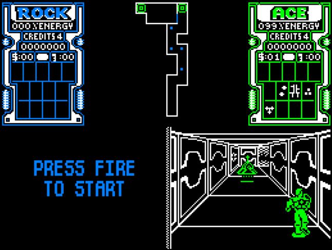 Xybots - Amstrad CPC game screenshot (1989) by Domark