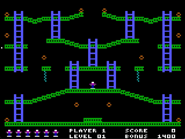 Jumpman - DOS game screenshot (1984) by Epyx