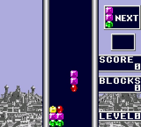 Columns - Game Gear game screenshot (1990) by Sega