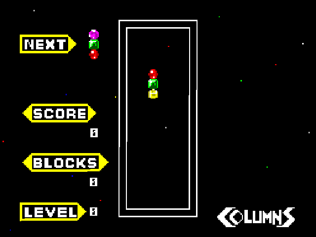 Columns - Master System game screenshot (1990) by Sega