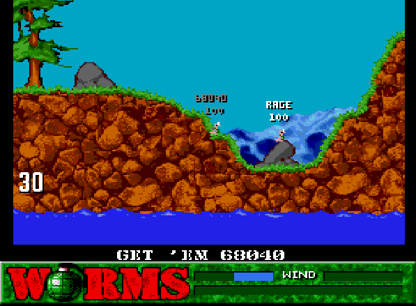 Worms - SNES game screenshot (1996) by Ocean