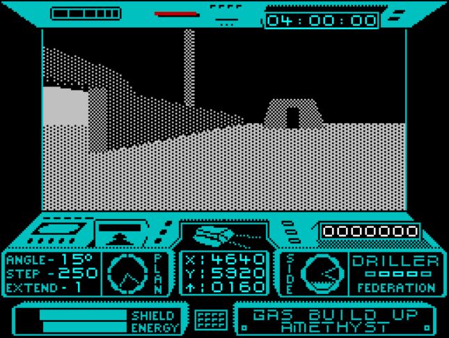 Driller - ZX Spectrum game screenshot (1987) by Incentive